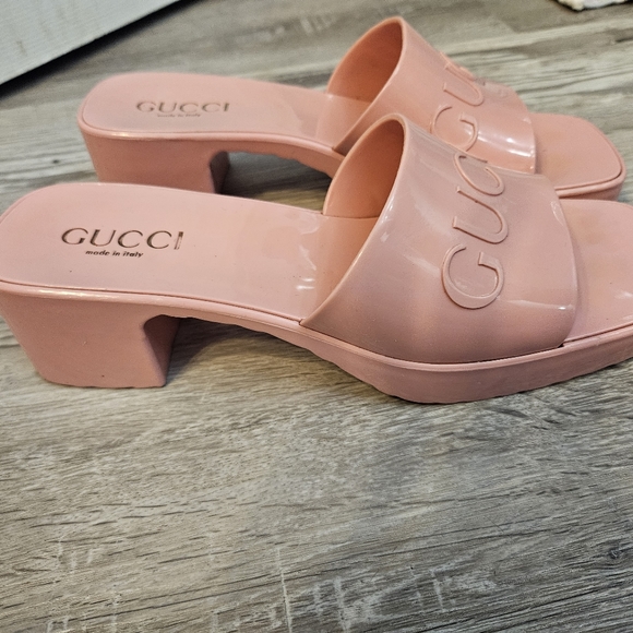 Gucci rubber sandals pink slides size 39 - Picture 4 of 8